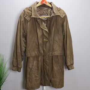 Adventure‎ Bound by Wilsons Brown Leather Hooded Parka Size L